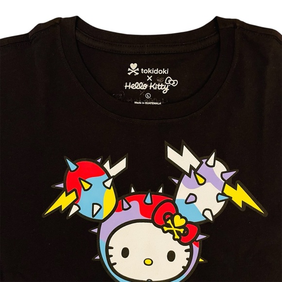 NEW Tokidoki x Hello Kitty w/ Spikes & Boba Drink Shirt Cute Women Large Top NWT - Picture 3 of 5